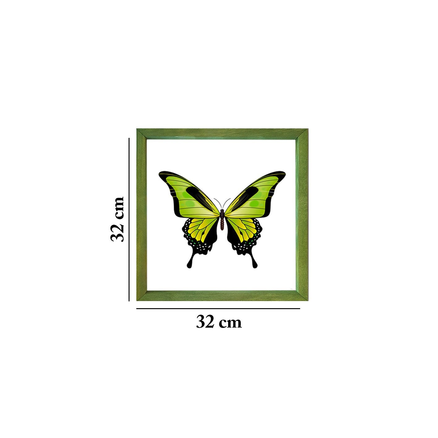 Quadro Decorativo Multicolor com Moldura de Madeira - Impressão Digital UV em Vidro 32x32cm