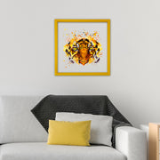 Quadro Decorativo Multicolor com Moldura de Madeira 32x32cm - Impressão Digital UV em Vidro 3mm