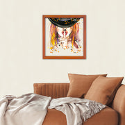 Quadro Decorativo Multicolor com Moldura de Madeira 32x32cm - Impressão Digital UV em Vidro 3mm