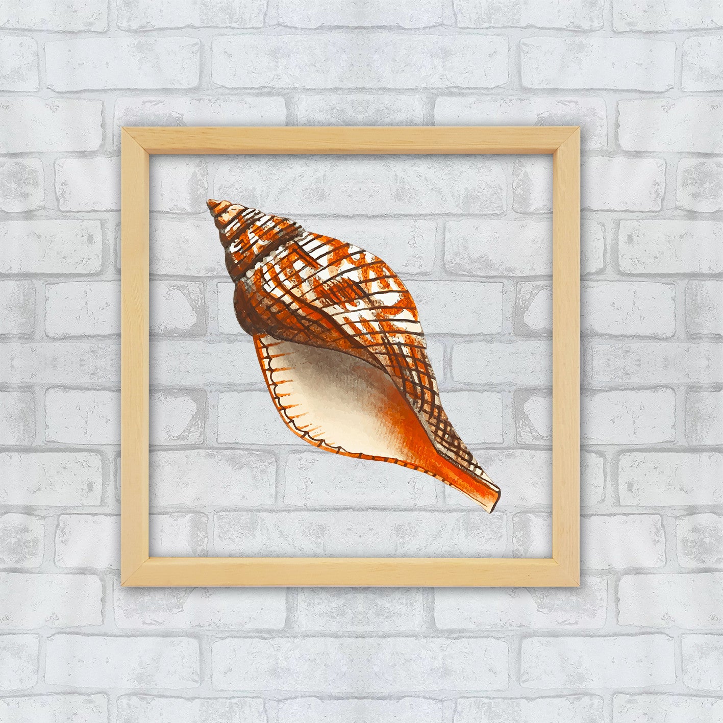 Quadro Decorativo Multicolor 32x32cm com Moldura de Madeira e Vidro UV