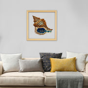 Arte Decorativa Emoldurada Multicolor 32x32cm - Impressão Digital UV em Vidro com Moldura de Madeira