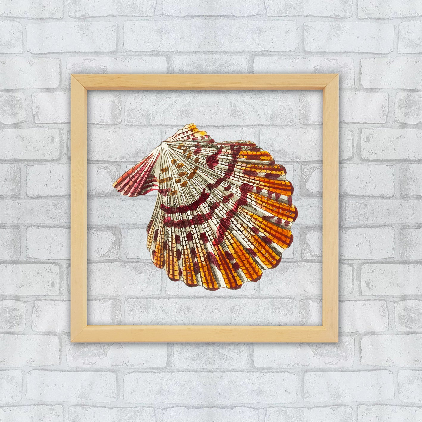 Quadro Decorativo Multicolor com Moldura de Madeira - Impressão Digital UV em Vidro 32x32cm