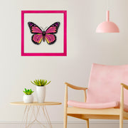 Quadro Decorativo Multicolor com Moldura de Madeira - Impressão Digital UV em Vidro 32x32cm