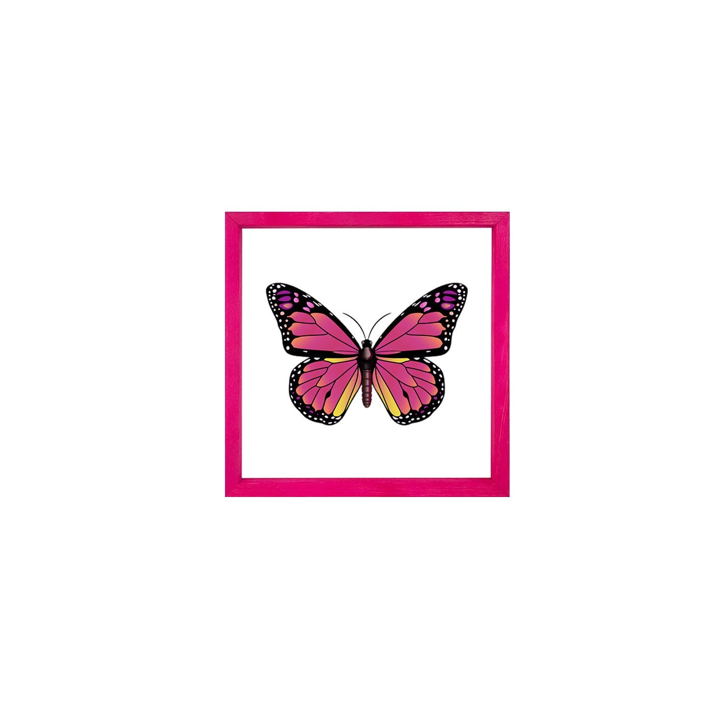 Quadro Decorativo Multicolor com Moldura de Madeira - Impressão Digital UV em Vidro 32x32cm