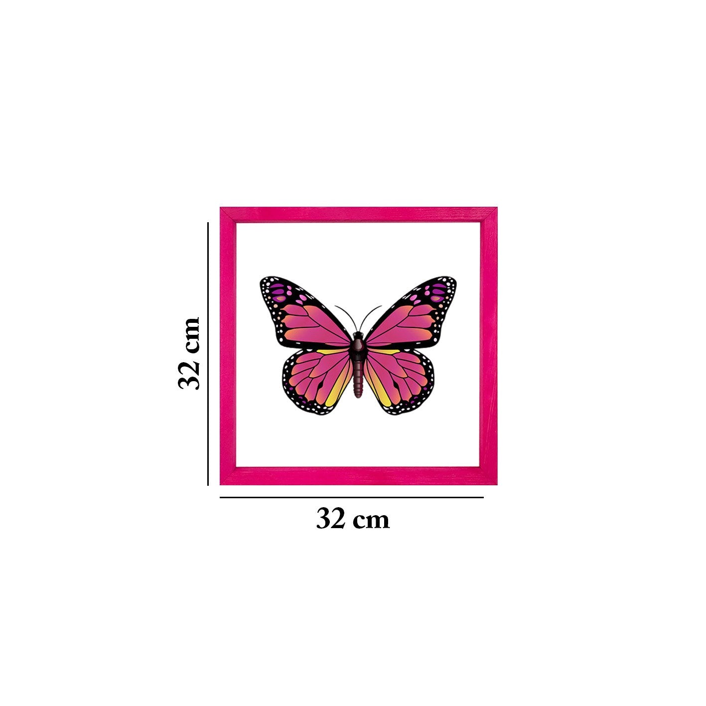 Quadro Decorativo Multicolor com Moldura de Madeira - Impressão Digital UV em Vidro 32x32cm