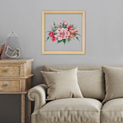 Arte Decorativa Emoldurada Multicolor 32x32cm - Impressão Digital UV em Vidro com Moldura de Madeira