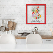 Quadro Decorativo Multicolor 32x32cm com Moldura de Madeira e Vidro 3mm - Impressão Digital UV