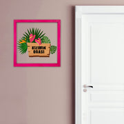 Quadro Decorativo Multicolor 32x32cm com Moldura de Madeira e Vidro Temperado - Impressão Digital UV de Alta Qualidade