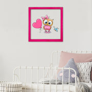 Quadro Decorativo Multicolor com Moldura de Madeira - Impressão Digital UV em Vidro 32x32cm