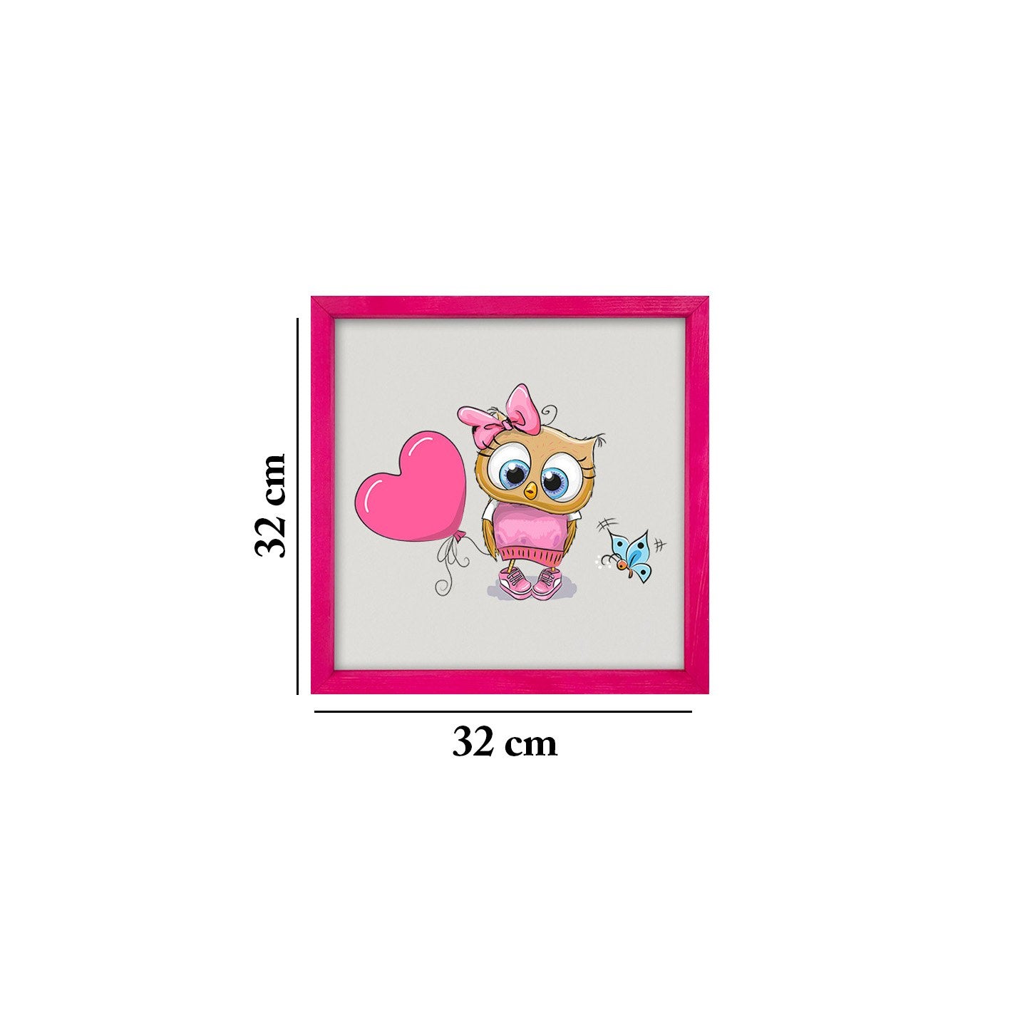 Quadro Decorativo Multicolor com Moldura de Madeira - Impressão Digital UV em Vidro 32x32cm