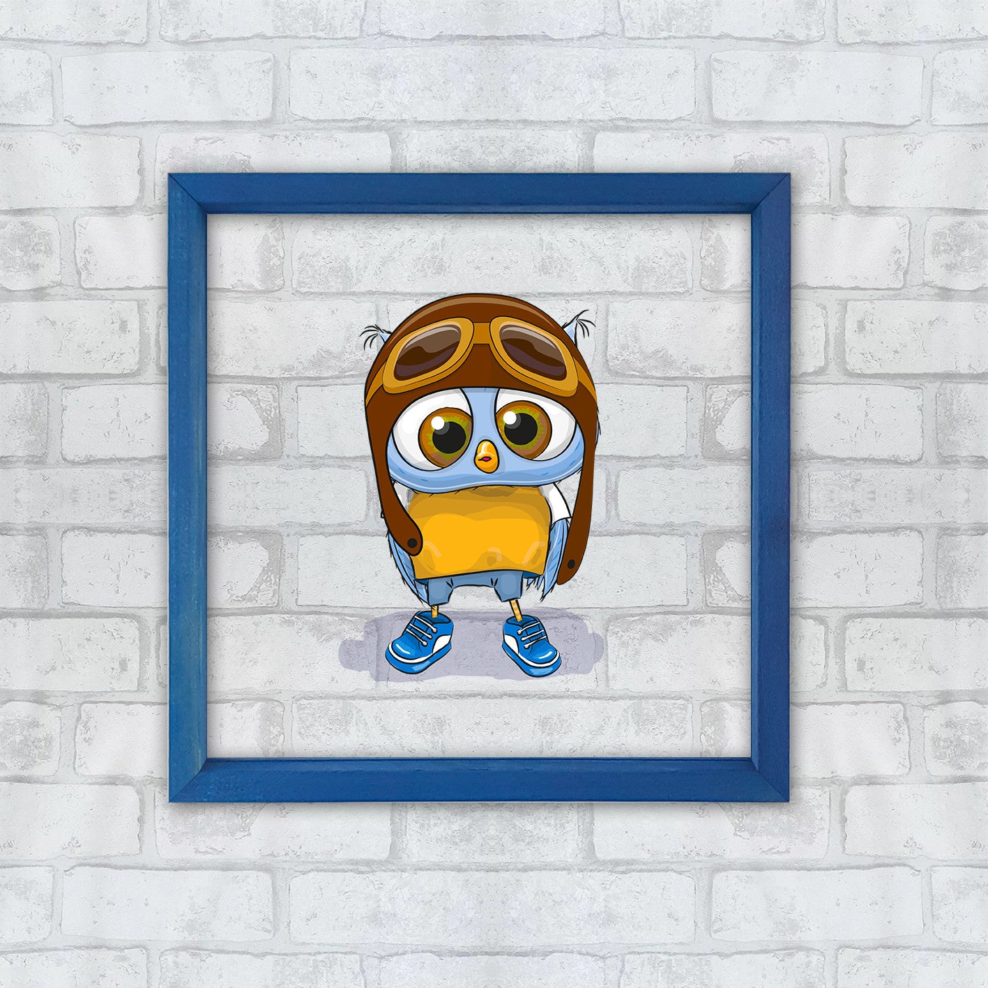 Quadro Decorativo Multicolor com Moldura de Madeira - Impressão Digital UV em Vidro 32x32cm