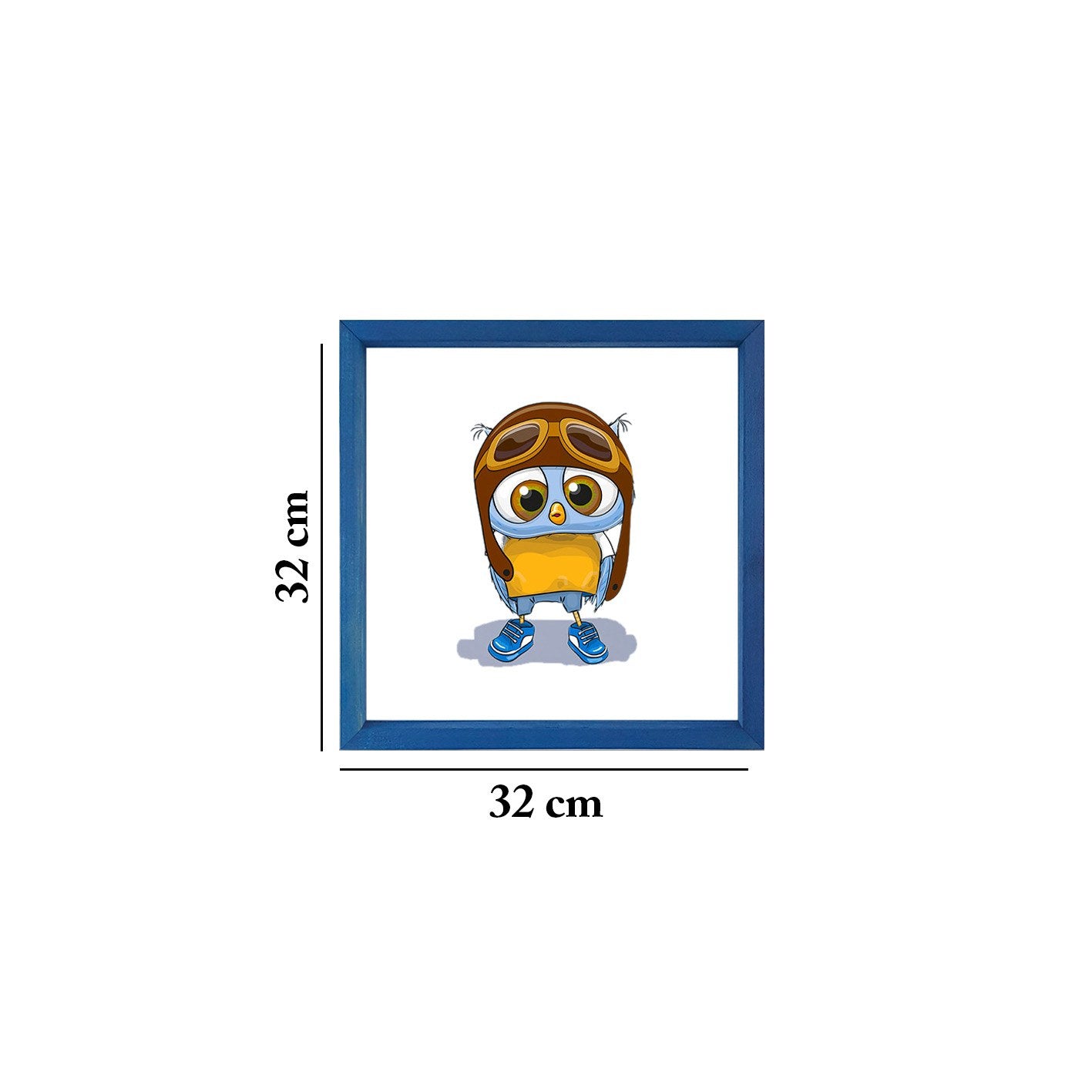 Quadro Decorativo Multicolor com Moldura de Madeira - Impressão Digital UV em Vidro 32x32cm