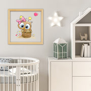 Quadro Decorativo Multicolor com Moldura de Madeira - Impressão Digital UV em Vidro 32x32cm