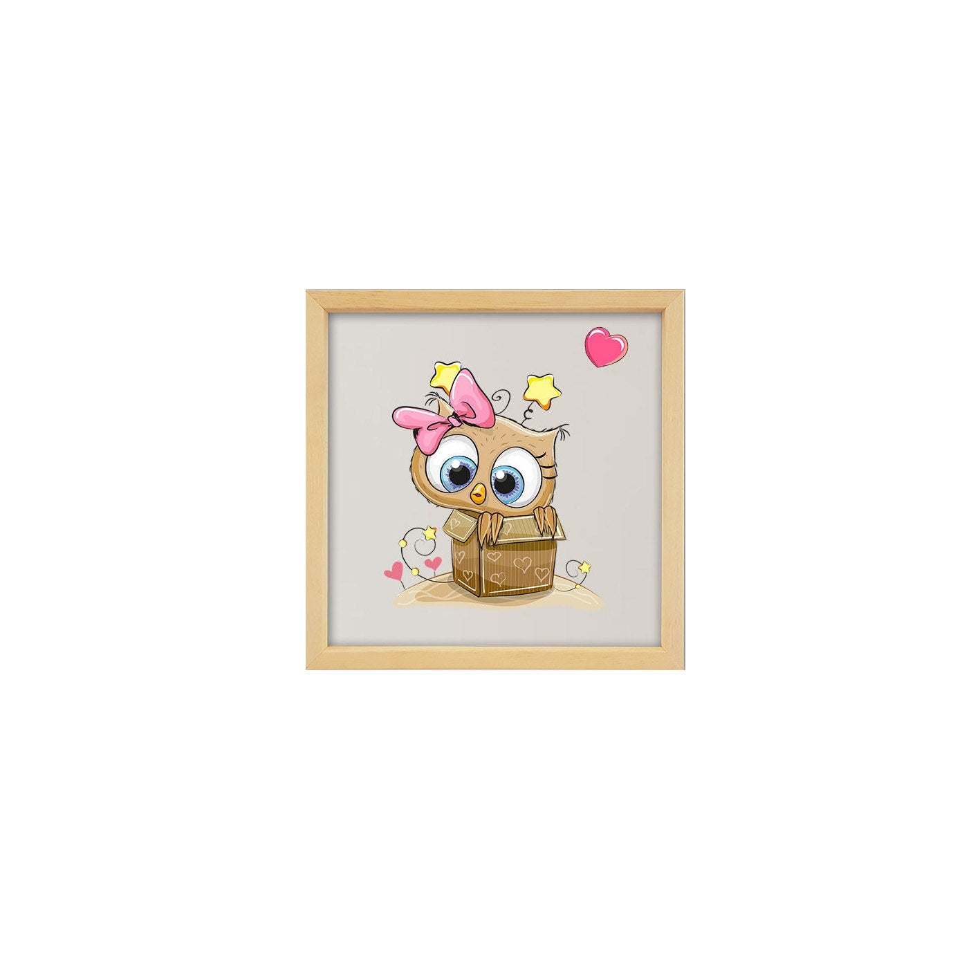 Quadro Decorativo Multicolor com Moldura de Madeira - Impressão Digital UV em Vidro 32x32cm