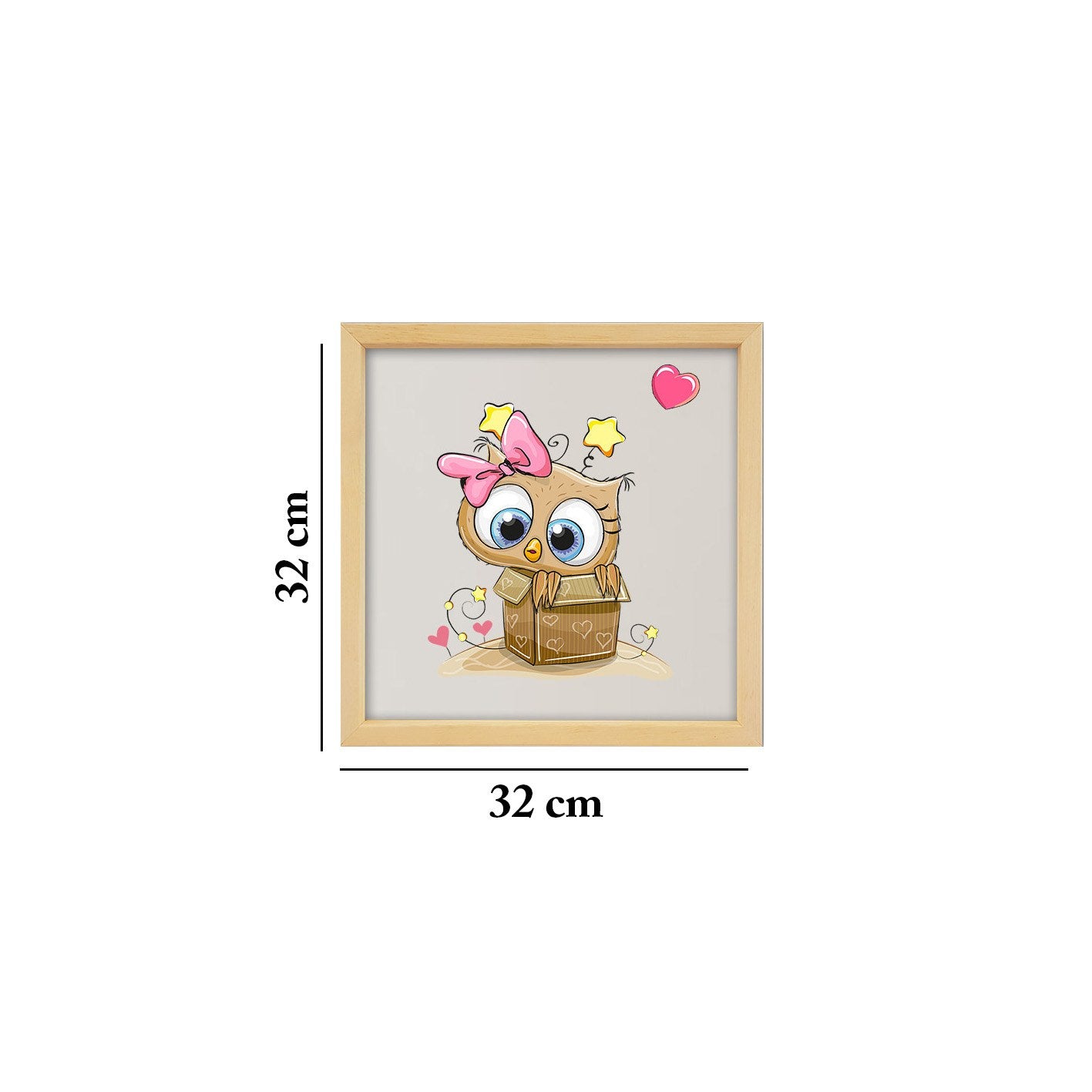 Quadro Decorativo Multicolor com Moldura de Madeira - Impressão Digital UV em Vidro 32x32cm