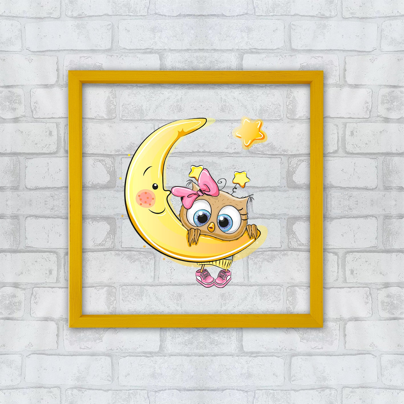 Quadro Decorativo Multicolor com Moldura de Madeira - Impressão Digital UV em Vidro 32x32cm