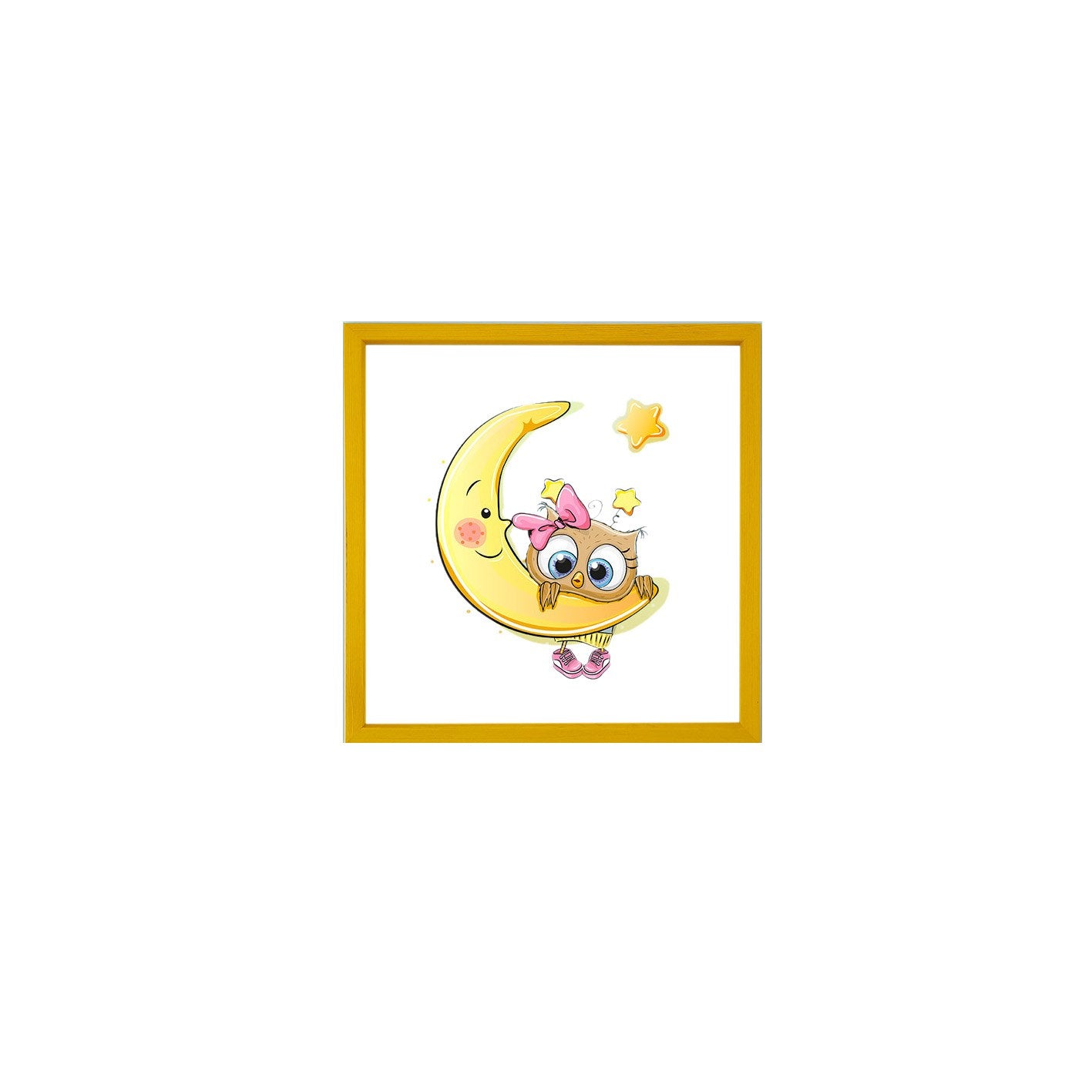 Quadro Decorativo Multicolor com Moldura de Madeira - Impressão Digital UV em Vidro 32x32cm