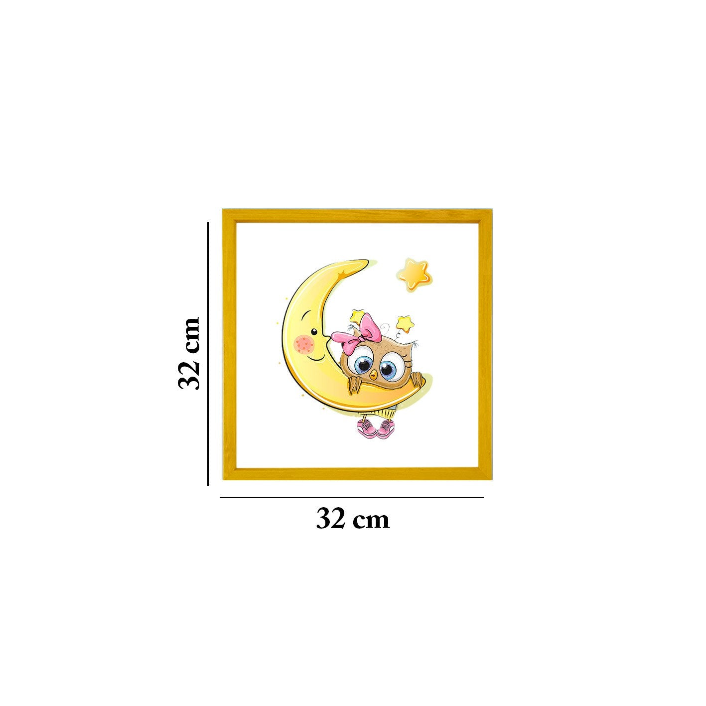 Quadro Decorativo Multicolor com Moldura de Madeira - Impressão Digital UV em Vidro 32x32cm