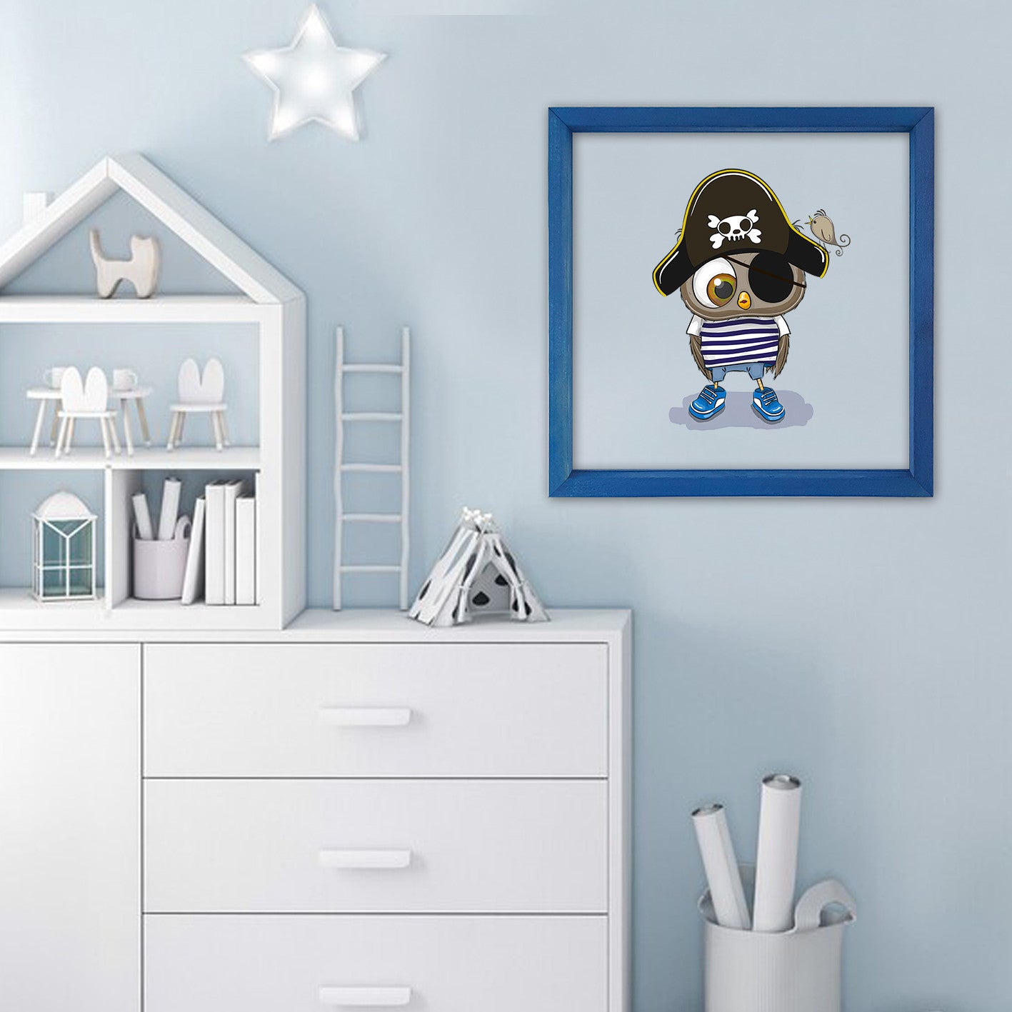 Quadro Decorativo Multicolor com Moldura de Madeira - Impressão Digital UV em Vidro 32x32cm