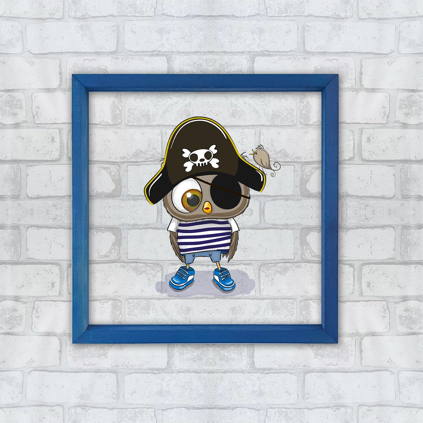 Quadro Decorativo Multicolor com Moldura de Madeira - Impressão Digital UV em Vidro 32x32cm