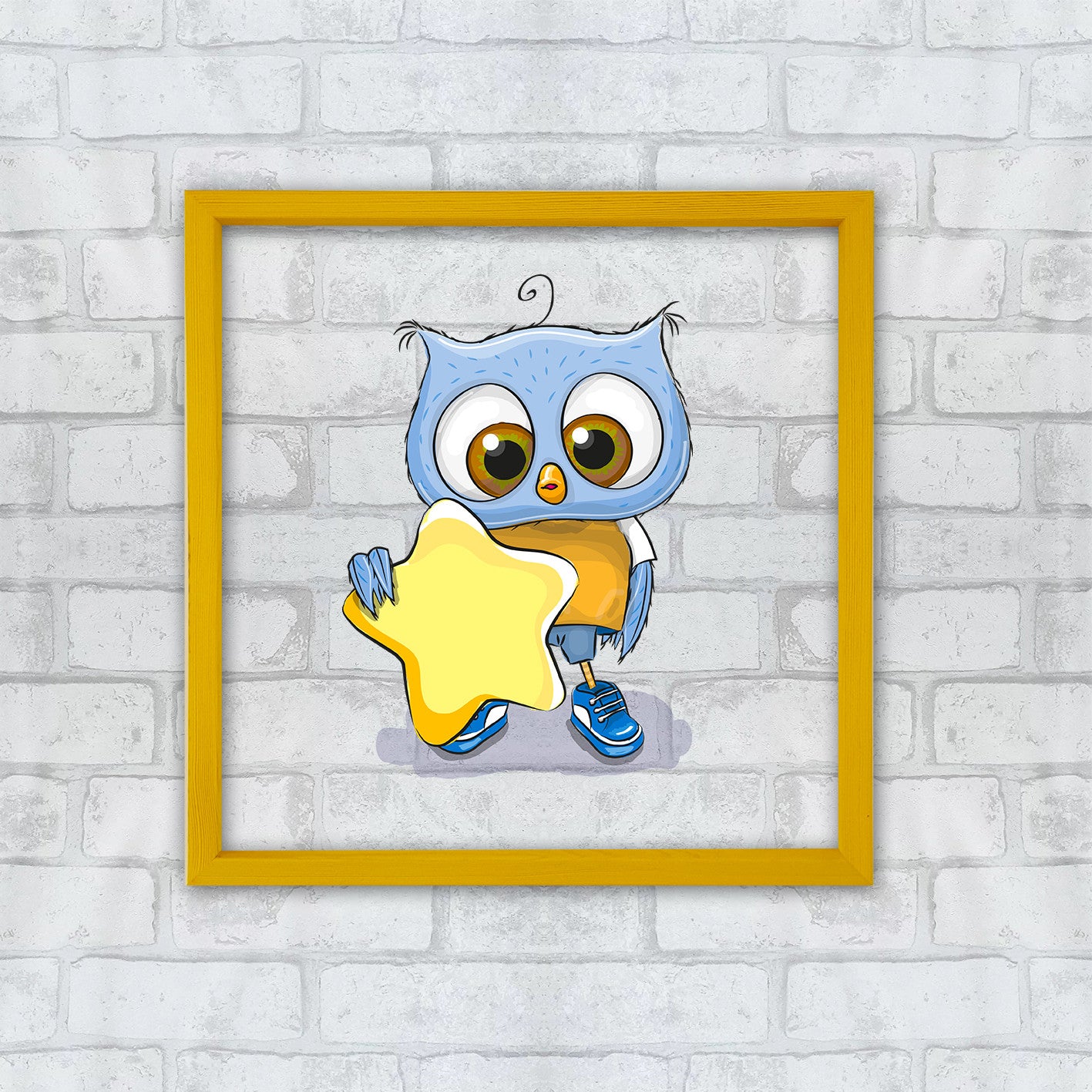 Quadro Decorativo Multicolor com Moldura de Madeira - Impressão Digital UV em Vidro 32x32cm