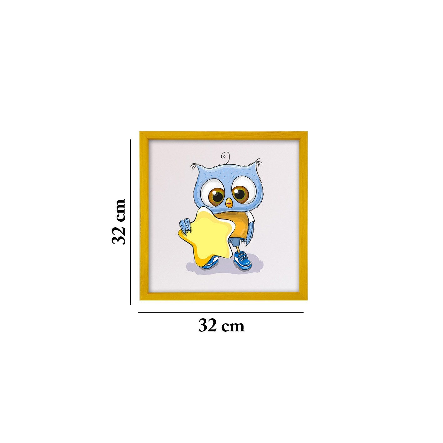 Quadro Decorativo Multicolor com Moldura de Madeira - Impressão Digital UV em Vidro 32x32cm