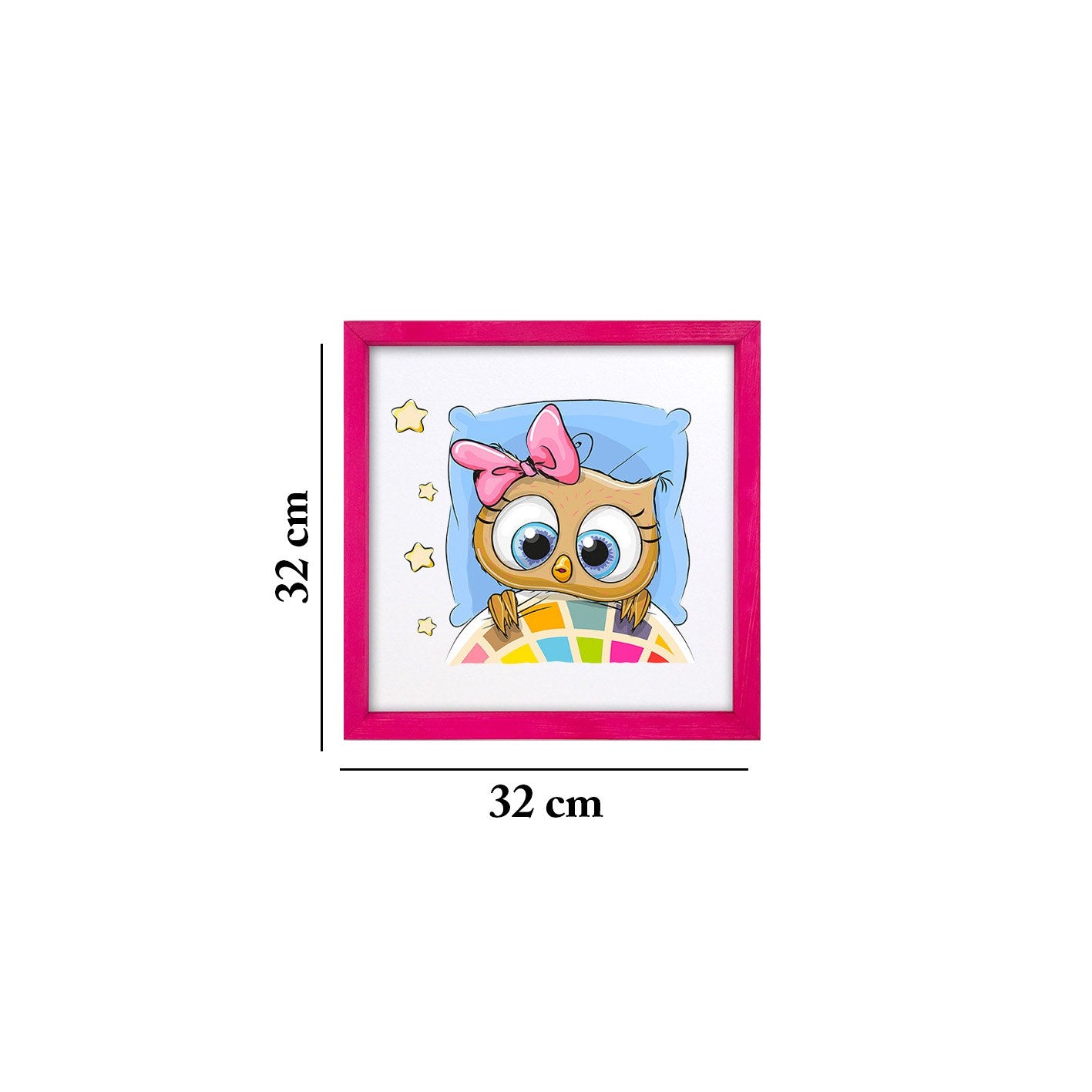 Quadro Decorativo Multicolor com Moldura de Madeira - Impressão Digital UV em Vidro 32x32cm