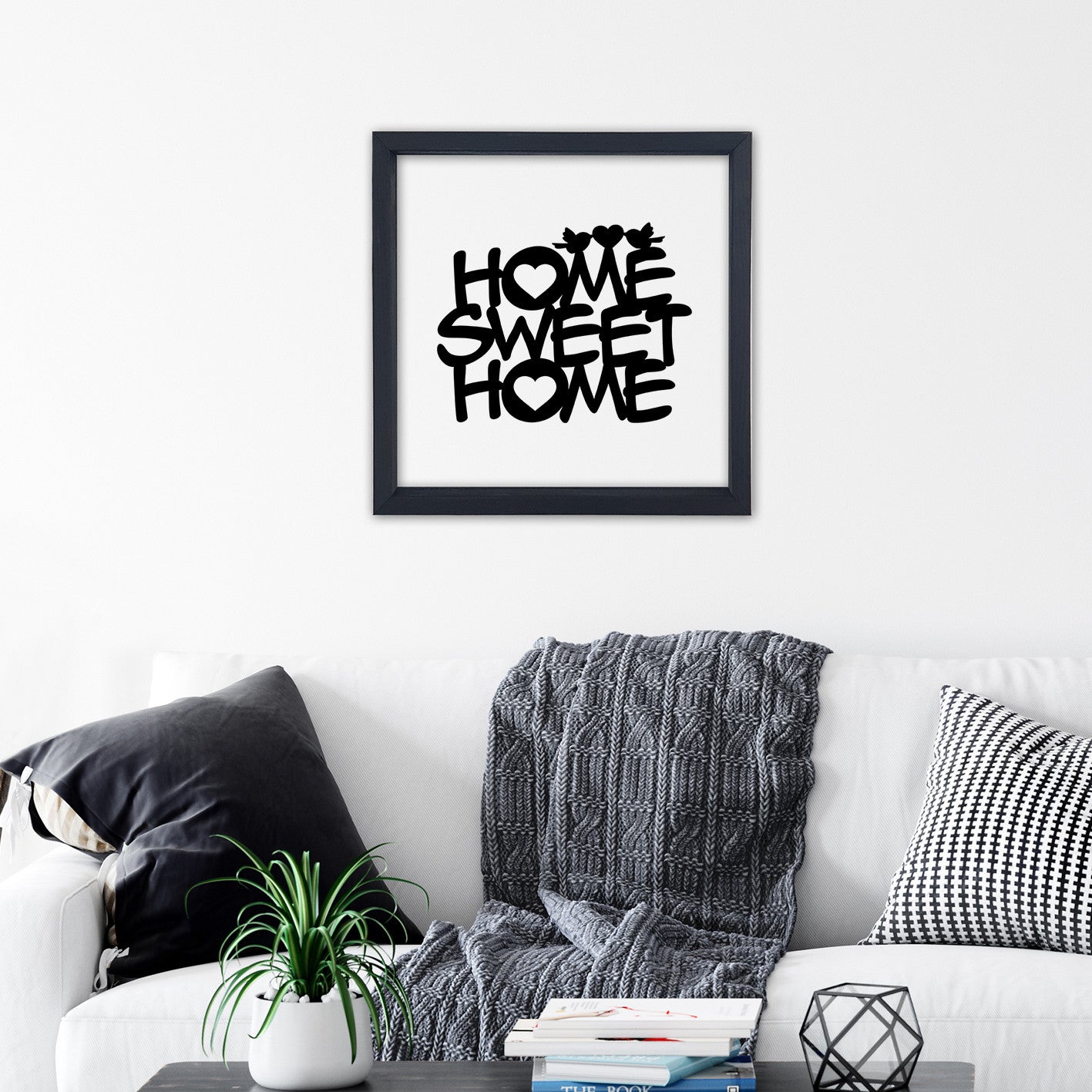 Quadro Decorativo Multicolor com Moldura de Madeira 32x32cm - Impressão Digital UV em Vidro 3mm