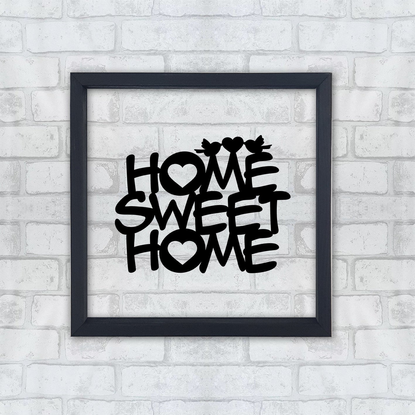 Quadro Decorativo Multicolor com Moldura de Madeira 32x32cm - Impressão Digital UV em Vidro 3mm