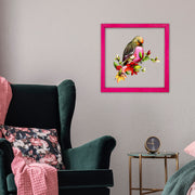 Quadro Decorativo Multicolor com Moldura de Madeira - Impressão Digital UV em Vidro 32x32cm