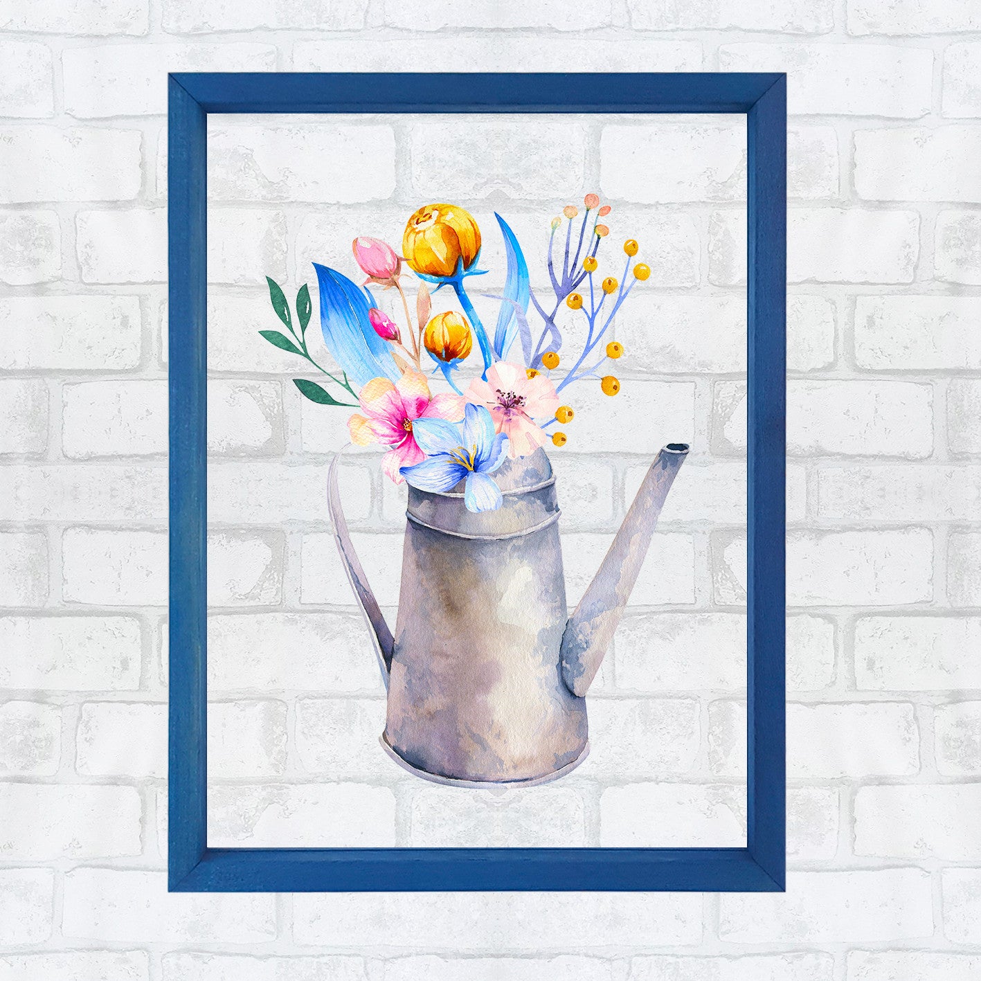 Quadro Decorativo Multicolor com Moldura de Madeira - Impressão Digital UV em Vidro 32x42cm