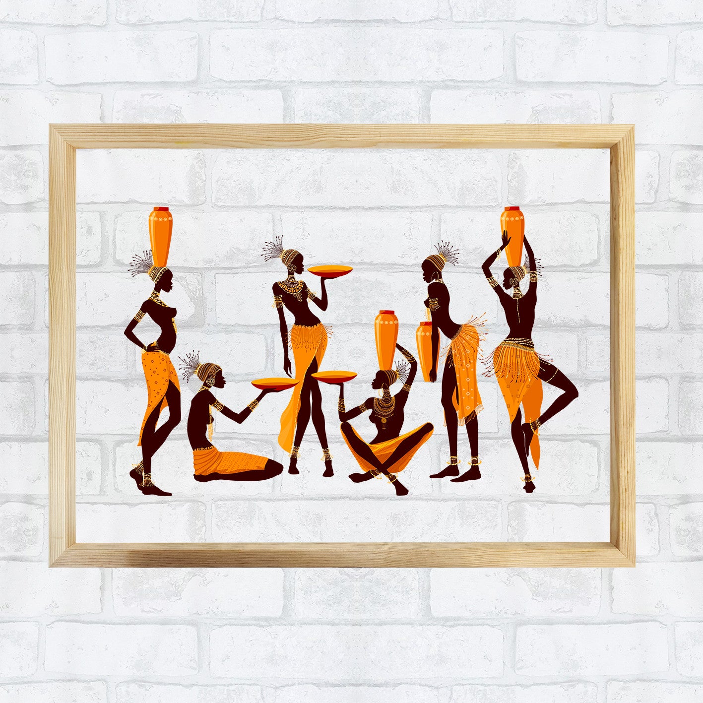 Quadro Decorativo Multicolor com Moldura de Madeira - Impressão Digital UV em Vidro 32x42cm