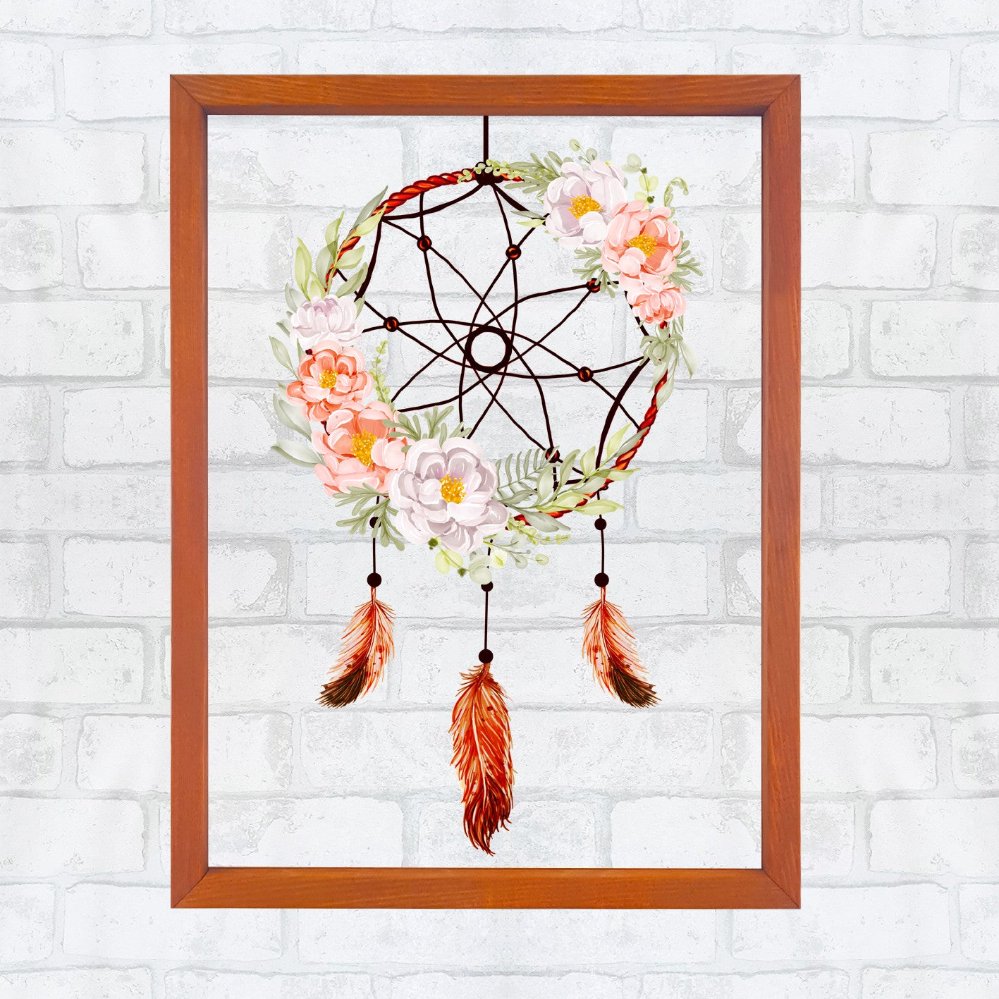 Quadro Decorativo Multicolor CAM138 com Moldura de Madeira - Impressão Digital UV em Vidro 32x42cm