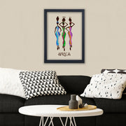 Quadro Decorativo Multicolor com Moldura de Madeira - Impressão Digital UV em Vidro 32x42cm