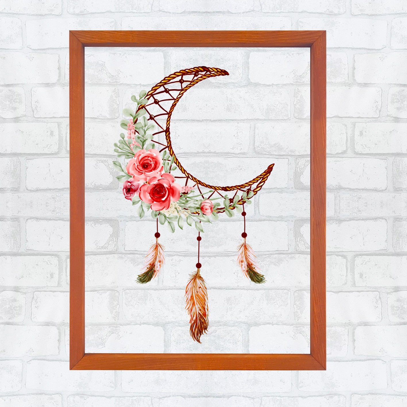 Quadro Decorativo Multicolor CAM1619 - Impressão Digital UV em Vidro 3mm com Moldura de Madeira 32x42cm