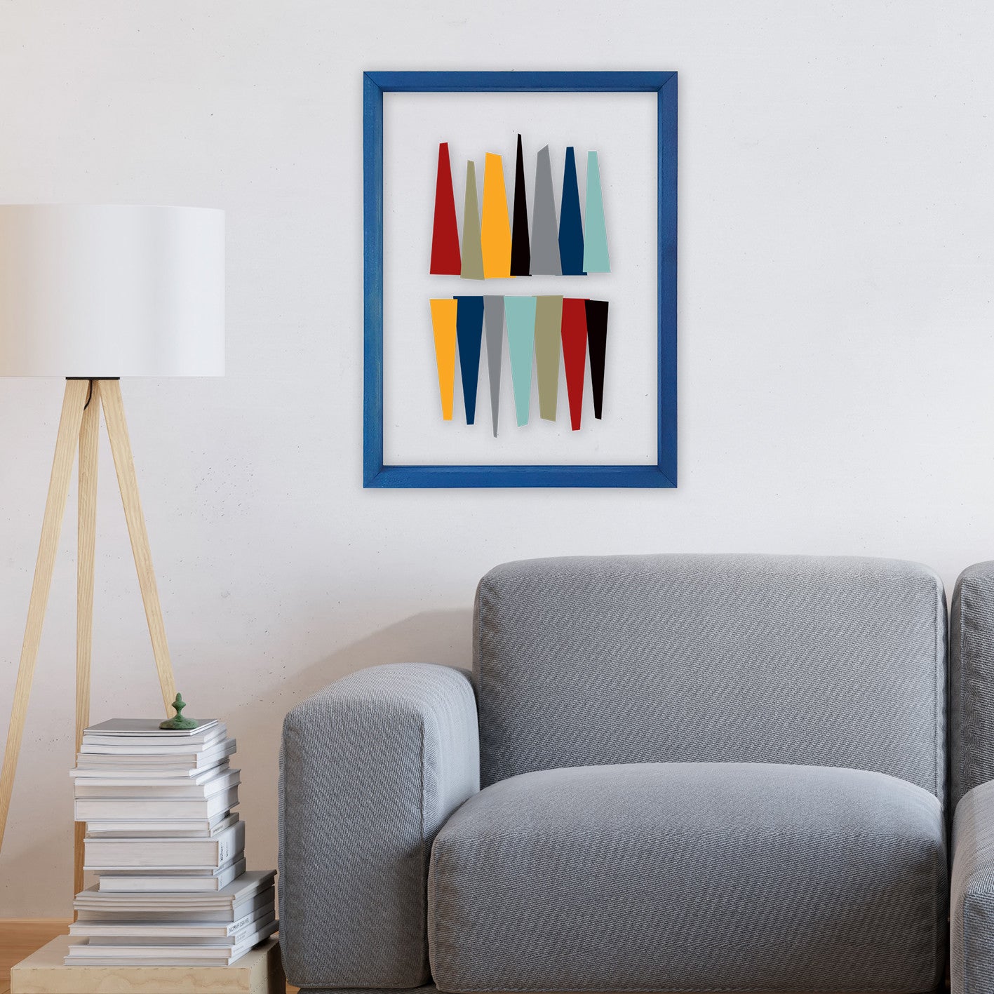 Quadro Decorativo Multicolor com Moldura de Madeira - Impressão Digital UV em Vidro 32x42cm