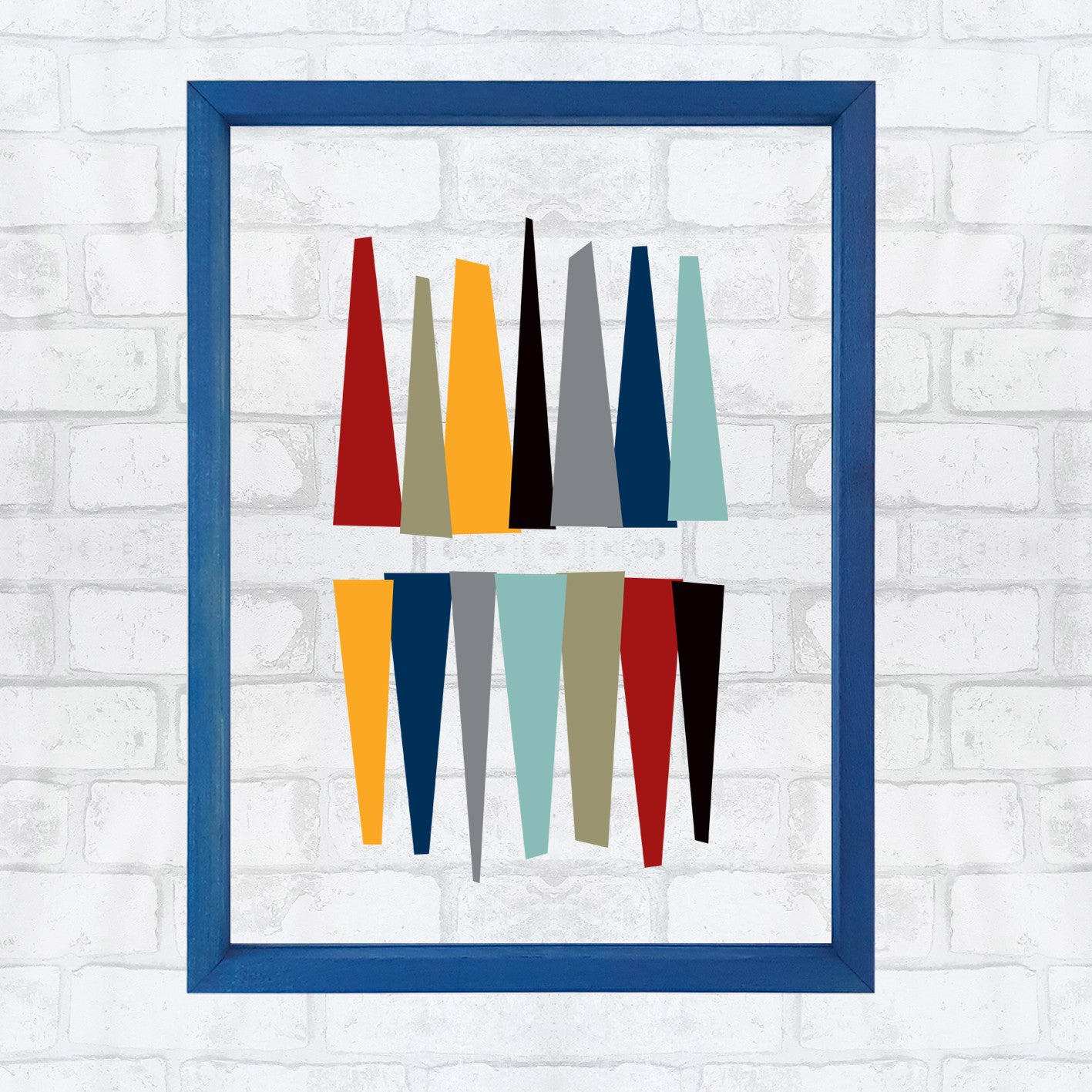 Quadro Decorativo Multicolor com Moldura de Madeira - Impressão Digital UV em Vidro 32x42cm