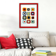 Quadro Decorativo Multicolor com Moldura de Madeira - Impressão Digital UV em Vidro 32x42cm