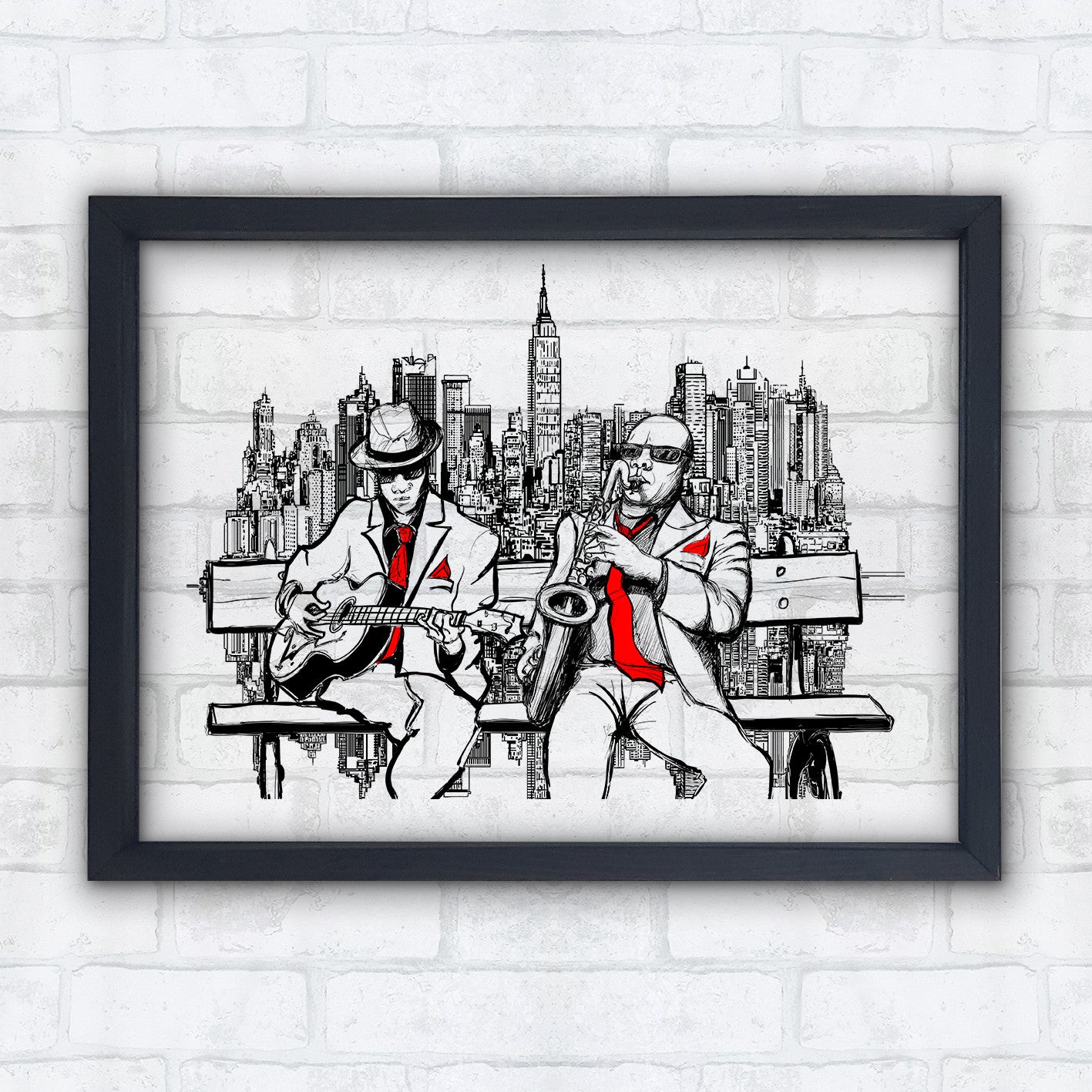 Quadro Decorativo Multicolor com Moldura de Madeira - Impressão Digital UV em Vidro 32x42cm