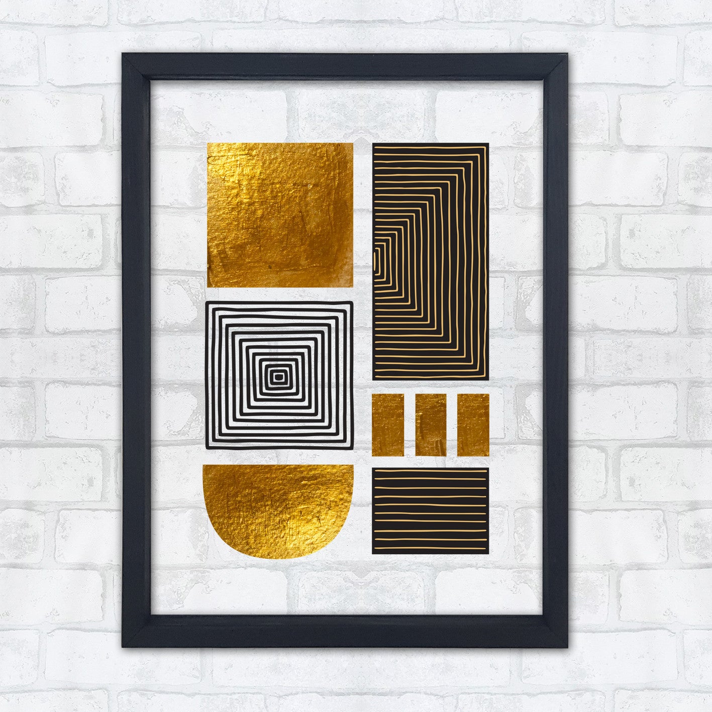 Quadro Decorativo Multicolor com Moldura de Madeira - Impressão Digital UV em Vidro 32x42cm