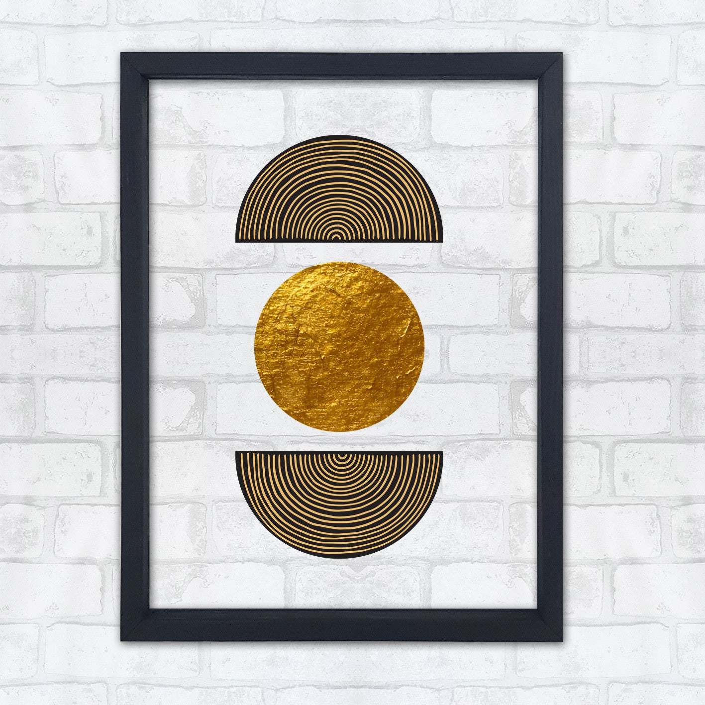 Quadro Decorativo Emoldurado Multicolor 32x42cm - Impressão Digital UV em Vidro 3mm com Moldura de Madeira