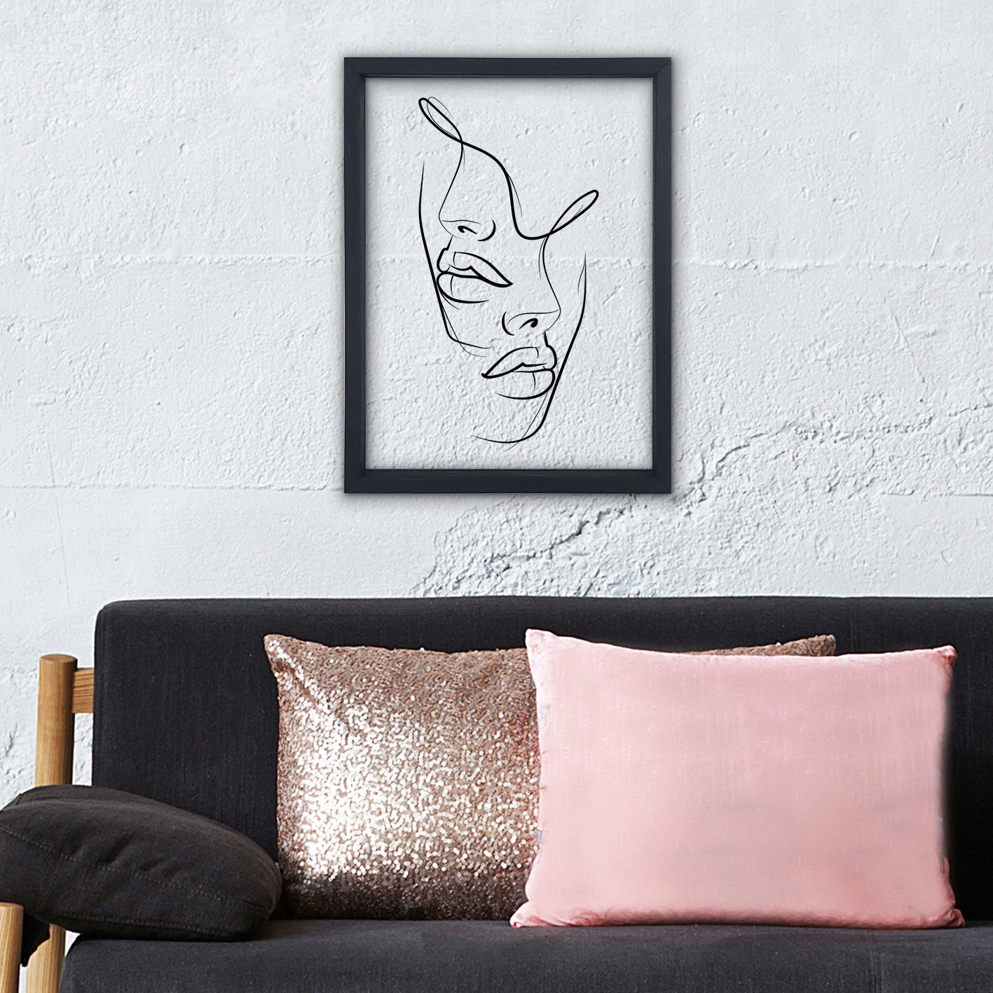 Quadro Decorativo Multicolor com Moldura de Madeira - Impressão Digital UV em Vidro 32x42cm