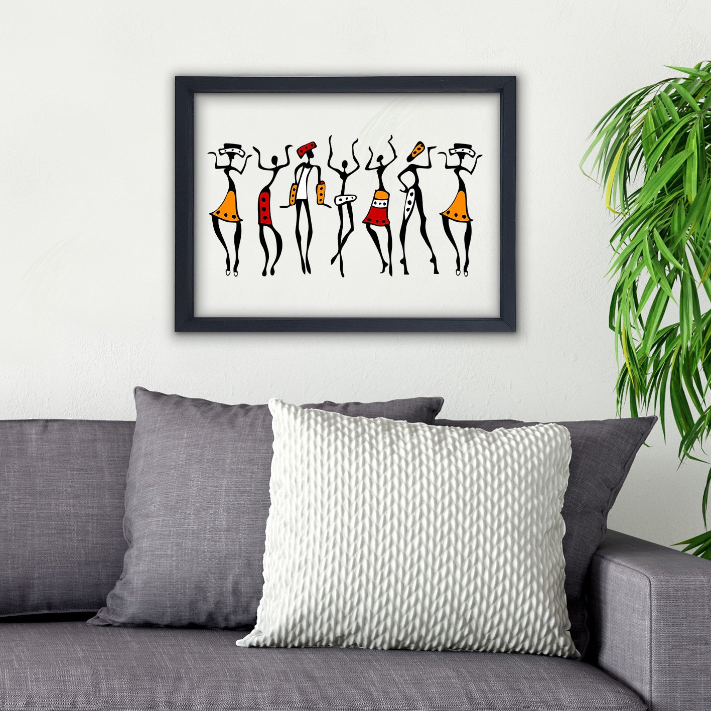 Quadro Decorativo Multicolor com Moldura de Madeira - Impressão Digital UV em Vidro 32x42cm