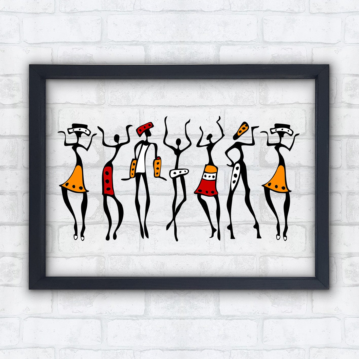 Quadro Decorativo Multicolor com Moldura de Madeira - Impressão Digital UV em Vidro 32x42cm