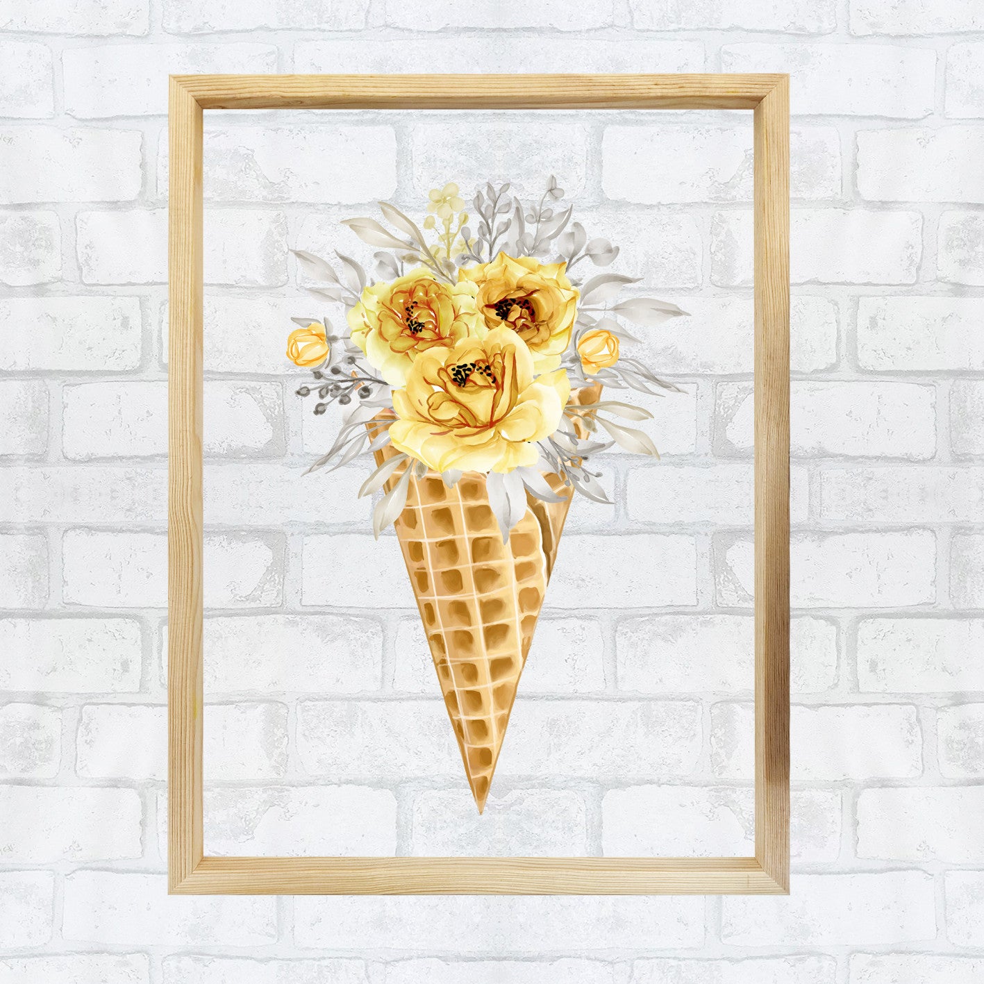 Quadro Decorativo Multicolor com Moldura de Madeira - Impressão Digital UV em Vidro 32x42cm