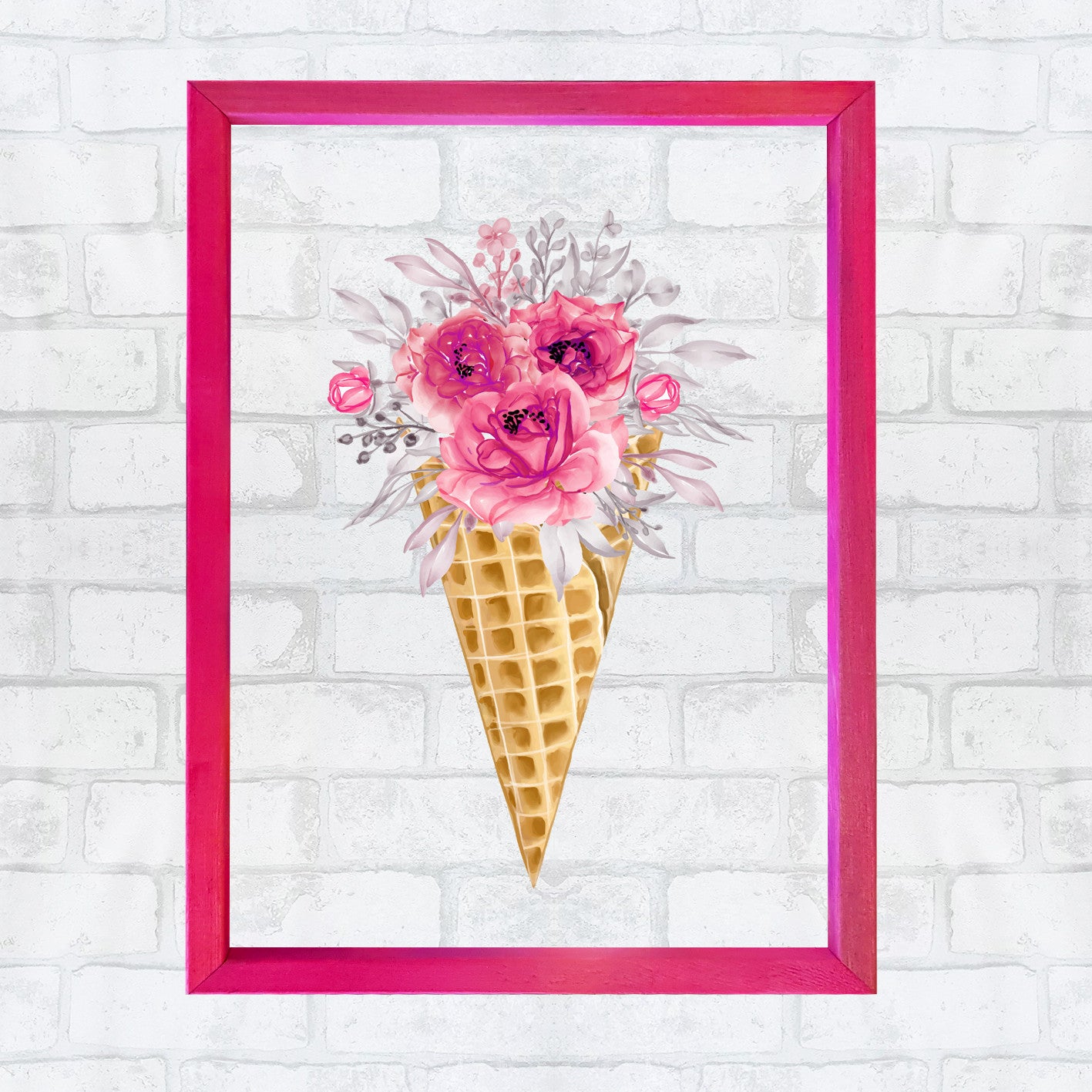 Quadro Decorativo Multicolor com Moldura de Madeira - Impressão Digital UV em Vidro 32x42cm