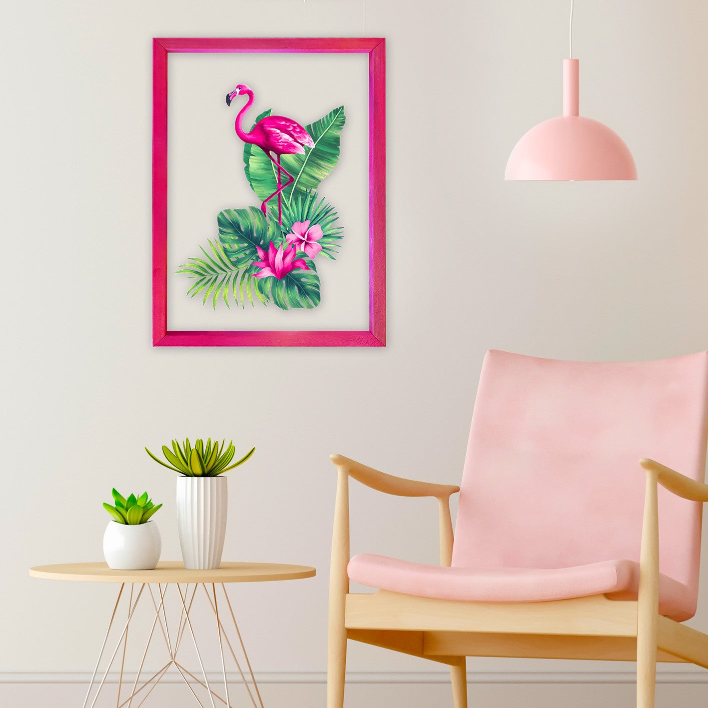 Quadro Decorativo Multicolor com Moldura de Madeira - Impressão Digital UV em Vidro 32x42cm