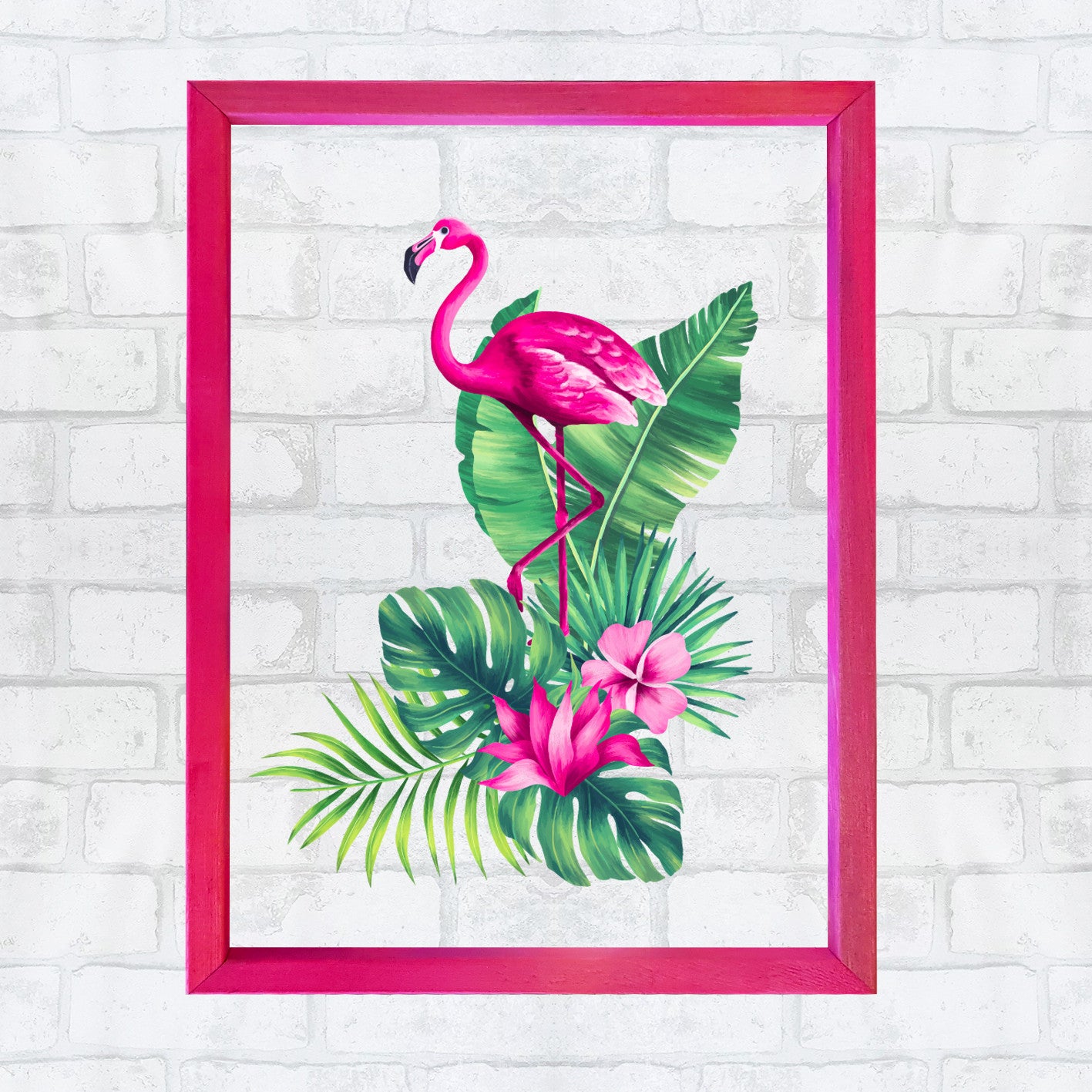 Quadro Decorativo Multicolor com Moldura de Madeira - Impressão Digital UV em Vidro 32x42cm