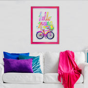 Quadro Decorativo Multicolor com Moldura de Madeira - Impressão Digital UV em Vidro 32x42cm