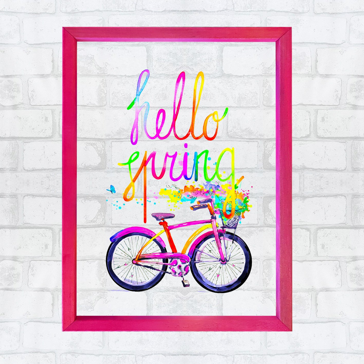 Quadro Decorativo Multicolor com Moldura de Madeira - Impressão Digital UV em Vidro 32x42cm